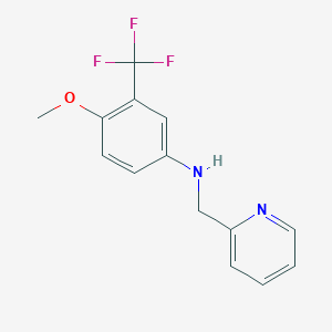 molecular formula C14H13F3N2O B2553345 4-Methoxy-N-(pyridin-2-ylmethyl)-3-(trifluoromethyl)aniline CAS No. 1397215-65-4