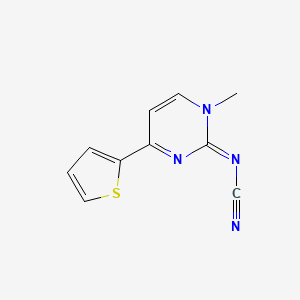 molecular formula C10H8N4S B2553351 N-[1-methyl-4-(2-thienyl)-2(1H)-pyrimidinyliden]cyanamide CAS No. 866020-14-6