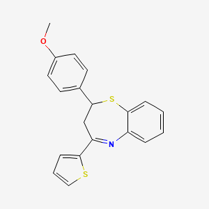 molecular formula C20H17NOS2 B2553358 2-(4-甲氧基苯基)-4-(噻吩-2-基)-2,3-二氢-1,5-苯并噻卓平 CAS No. 304685-34-5