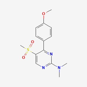 molecular formula C14H17N3O3S B2553361 4-(4-甲氧基苯基)-N,N-二甲基-5-(甲磺酰基)-2-嘧啶胺 CAS No. 339110-12-2