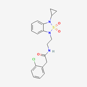 B2553362 2-(2-chlorophenyl)-N-[2-(3-cyclopropyl-2,2-dioxo-1,3-dihydro-2lambda6,1,3-benzothiadiazol-1-yl)ethyl]acetamide CAS No. 2097860-82-5