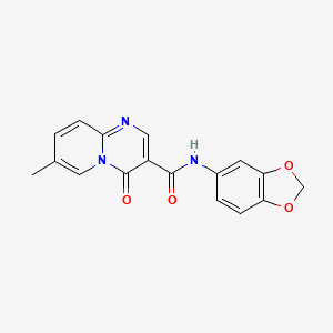 molecular formula C17H13N3O4 B2553363 N-1,3-苯二氧杂环-5-基-7-甲基-4-氧代-4H-吡啶并[1,2-a]嘧啶-3-甲酰胺 CAS No. 877650-07-2