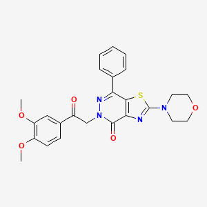 molecular formula C25H24N4O5S B2553367 5-(2-(3,4-二甲氧基苯基)-2-氧代乙基)-2-吗啉基-7-苯基噻唑并[4,5-d]吡啶-4(5H)-酮 CAS No. 1021045-03-3