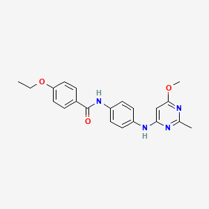 molecular formula C21H22N4O3 B2553378 4-ethoxy-N-(4-((6-methoxy-2-methylpyrimidin-4-yl)amino)phenyl)benzamide CAS No. 1021119-48-1