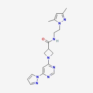 1-(6-(1H-pyrazol-1-yl)pyrimidin-4-yl)-N-(2-(3,5-dimethyl-1H-pyrazol-1-yl)ethyl)azetidine-3-carboxamide