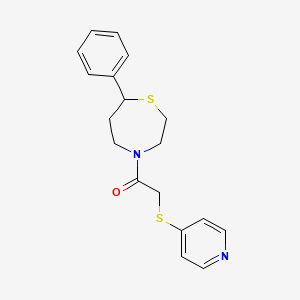 molecular formula C18H20N2OS2 B2553385 1-(7-Phenyl-1,4-thiazepan-4-yl)-2-(pyridin-4-ylthio)ethanone CAS No. 1797191-17-3