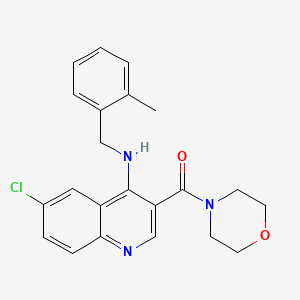 molecular formula C22H22ClN3O2 B2553389 {6-Chloro-4-[(2-methylbenzyl)amino]quinolin-3-yl}(morpholin-4-yl)methanone CAS No. 1797928-79-0