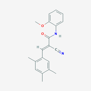 molecular formula C20H20N2O2 B2553392 (E)-2-cyano-N-(2-methoxyphenyl)-3-(2,4,5-trimethylphenyl)prop-2-enamide CAS No. 1012922-48-3