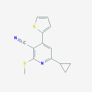 molecular formula C14H12N2S2 B255340 6-Cyclopropyl-2-(methylthio)-4-thien-2-ylnicotinonitrile 