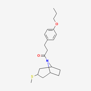 molecular formula C20H29NO2S B2553408 1-((1R,5S)-3-(methylthio)-8-azabicyclo[3.2.1]octan-8-yl)-3-(4-propoxyphenyl)propan-1-one CAS No. 1798677-30-1