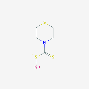 molecular formula C5H8KNS3 B2553418 Potassium;thiomorpholine-4-carbodithioate CAS No. 92754-62-6