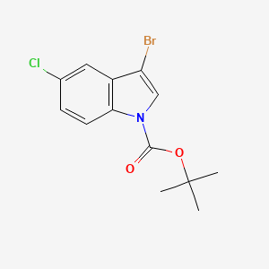molecular formula C13H13BrClNO2 B2553429 3-溴-5-氯-1H-吲哚-1-羧酸叔丁酯 CAS No. 1303543-80-7