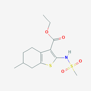 molecular formula C13H19NO4S2 B255343 Ethyl 2-(methanesulfonamido)-6-methyl-4,5,6,7-tetrahydro-1-benzothiophene-3-carboxylate 