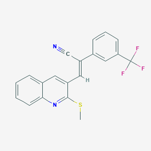 molecular formula C20H13F3N2S B2553439 (2Z)-3-[2-(methylsulfanyl)quinolin-3-yl]-2-[3-(trifluoromethyl)phenyl]prop-2-enenitrile CAS No. 478065-08-6