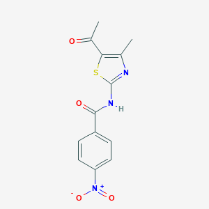 molecular formula C13H11N3O4S B255344 N-(5-acetyl-4-methyl-1,3-thiazol-2-yl)-4-nitrobenzamide 
