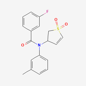 molecular formula C18H16FNO3S B2553441 N-(1,1-dioxido-2,3-dihydrothiophen-3-yl)-3-fluoro-N-(m-tolyl)benzamide CAS No. 881219-69-8