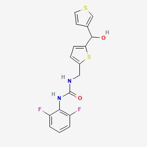 molecular formula C17H14F2N2O2S2 B2553447 1-(2,6-Difluorophenyl)-3-((5-(hydroxy(thiophen-3-yl)methyl)thiophen-2-yl)methyl)urea CAS No. 1797762-99-2