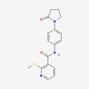 2-(methylsulfanyl)-N-[4-(2-oxopyrrolidin-1-yl)phenyl]pyridine-3-carboxamide