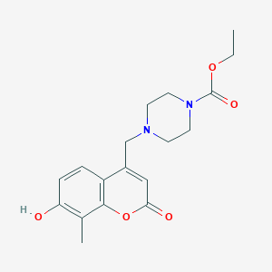 ethyl 4-[(7-hydroxy-8-methyl-2-oxo-2H-chromen-4-yl)methyl]piperazine-1-carboxylate