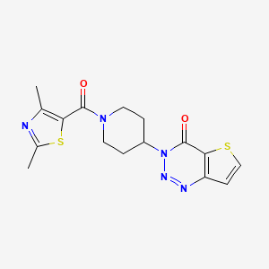 molecular formula C16H17N5O2S2 B2553460 3-(1-(2,4-二甲基噻唑-5-羰基)哌啶-4-基)噻吩并[3,2-d][1,2,3]三嗪-4(3H)-酮 CAS No. 2034426-86-1