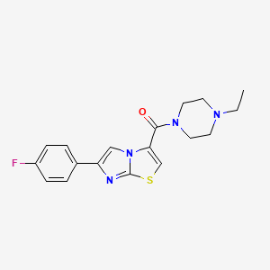 molecular formula C18H19FN4OS B2553462 (4-Ethylpiperazin-1-yl)(6-(4-fluorophenyl)imidazo[2,1-b]thiazol-3-yl)methanone CAS No. 1049364-25-1