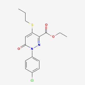Ethyl 1-(4-chlorophenyl)-6-oxo-4-(propylthio)-1,6-dihydro-3-pyridazinecarboxylate