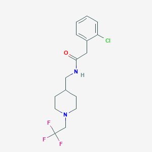 molecular formula C16H20ClF3N2O B2553469 2-(2-Chlorophenyl)-N-[[1-(2,2,2-trifluoroethyl)piperidin-4-yl]methyl]acetamide CAS No. 2319804-93-6