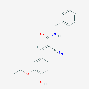 molecular formula C19H18N2O3 B255347 N-benzyl-2-cyano-3-(3-ethoxy-4-hydroxyphenyl)acrylamide 
