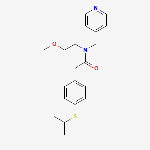 molecular formula C20H26N2O2S B2553470 2-(4-(isopropylthio)phenyl)-N-(2-methoxyethyl)-N-(pyridin-4-ylmethyl)acetamide CAS No. 1351633-79-8