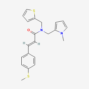 (E)-N-((1-methyl-1H-pyrrol-2-yl)methyl)-3-(4-(methylthio)phenyl)-N-(thiophen-2-ylmethyl)acrylamide