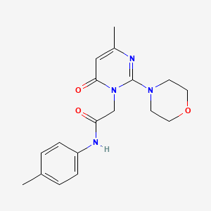 molecular formula C18H22N4O3 B2553478 2-(4-甲基-2-吗啉-4-基-6-氧代嘧啶-1(6H)-基)-N-(4-甲基苯基)乙酰胺 CAS No. 1251677-76-5