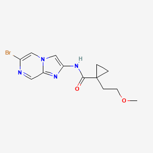 molecular formula C13H15BrN4O2 B2553485 N-{6-bromoimidazo[1,2-a]pyrazin-2-yl}-1-(2-methoxyethyl)cyclopropane-1-carboxamide CAS No. 2094479-68-0