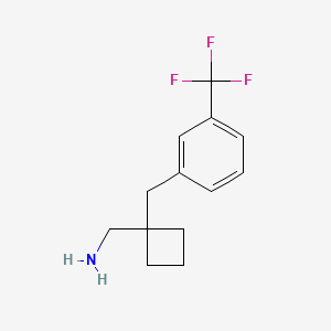 molecular formula C13H16F3N B2553498 (1-[3-(Trifluoromethyl)phenyl]methyl-cyclobutyl)methanamine CAS No. 1439900-12-5