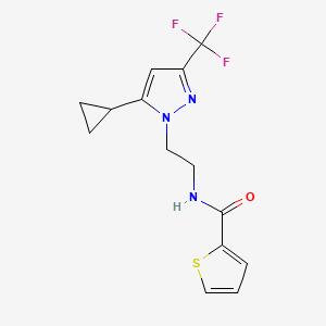N-(2-(5-cyclopropyl-3-(trifluoromethyl)-1H-pyrazol-1-yl)ethyl)thiophene-2-carboxamide