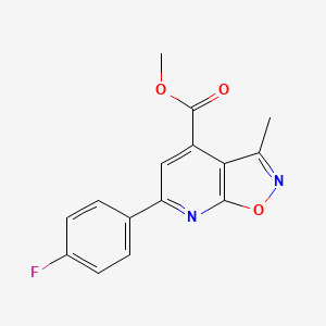 molecular formula C15H11FN2O3 B2553504 Methyl 6-(4-fluorophenyl)-3-methylisoxazolo[5,4-b]pyridine-4-carboxylate CAS No. 875424-64-9