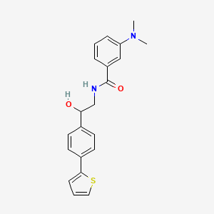molecular formula C21H22N2O2S B2553511 3-(Dimethylamino)-N-[2-hydroxy-2-(4-thiophen-2-ylphenyl)ethyl]benzamide CAS No. 2380190-16-7