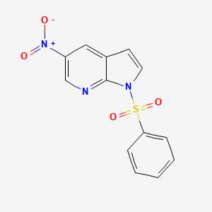 molecular formula C13H9N3O4S B2553520 5-nitro-1-(phenylsulfonyl)-1H-pyrrolo[2,3-b]pyridine CAS No. 937012-11-8