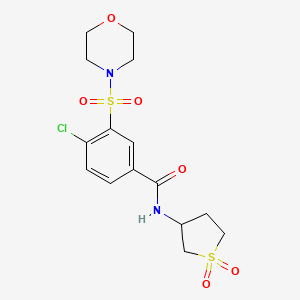 molecular formula C15H19ClN2O6S2 B2553521 4-chloro-N-(1,1-dioxothiolan-3-yl)-3-morpholin-4-ylsulfonylbenzamide CAS No. 832686-91-6