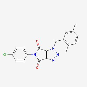 molecular formula C19H17ClN4O2 B2553526 5-(4-chlorophenyl)-1-(2,5-dimethylbenzyl)-3a,6a-dihydropyrrolo[3,4-d][1,2,3]triazole-4,6(1H,5H)-dione CAS No. 1008647-80-0