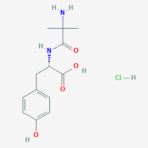 molecular formula C13H19ClN2O4 B2553563 (2S)-2-[(2-Amino-2-methylpropanoyl)amino]-3-(4-hydroxyphenyl)propanoic acid;hydrochloride CAS No. 2287238-10-0