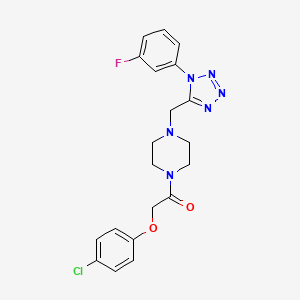 2-(4-chlorophenoxy)-1-(4-((1-(3-fluorophenyl)-1H-tetrazol-5-yl)methyl)piperazin-1-yl)ethanone