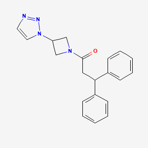molecular formula C20H20N4O B2553582 1-(3-(1H-1,2,3-三唑-1-基)氮杂环丁-1-基)-3,3-二苯基丙-1-酮 CAS No. 2200402-81-7