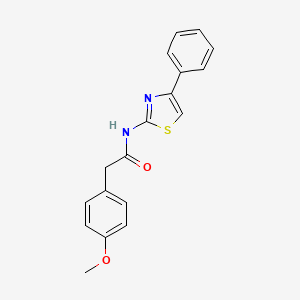 molecular formula C18H16N2O2S B2553587 2-(4-methoxyphenyl)-N-(4-phenyl-1,3-thiazol-2-yl)acetamide CAS No. 519149-99-6