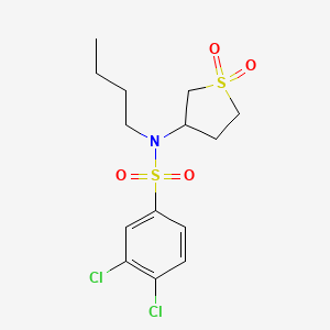 molecular formula C14H19Cl2NO4S2 B2553602 N-butyl-3,4-dichloro-N-(1,1-dioxo-1lambda6-thiolan-3-yl)benzene-1-sulfonamide CAS No. 874787-99-2