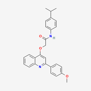 molecular formula C27H26N2O3 B2553614 N-(4-isopropylphenyl)-2-((2-(4-methoxyphenyl)quinolin-4-yl)oxy)acetamide CAS No. 1114658-28-4