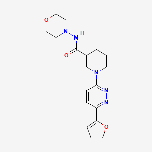 molecular formula C18H23N5O3 B2553616 1-(6-(furan-2-yl)pyridazin-3-yl)-N-morpholinopiperidine-3-carboxamide CAS No. 1226457-58-4