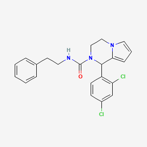 molecular formula C22H21Cl2N3O B2553622 1-(2,4-dichlorophenyl)-N-phenethyl-3,4-dihydropyrrolo[1,2-a]pyrazine-2(1H)-carboxamide CAS No. 922643-04-7