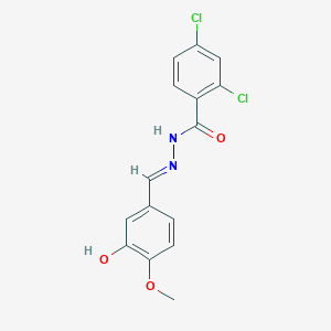 molecular formula C15H12Cl2N2O3 B255363 2,4-dichloro-N'-(3-hydroxy-4-methoxybenzylidene)benzohydrazide 