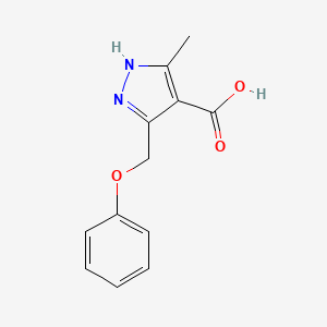 molecular formula C12H12N2O3 B2553631 3-甲基-5-(苯氧甲基)-1H-吡唑-4-羧酸 CAS No. 91478-48-7