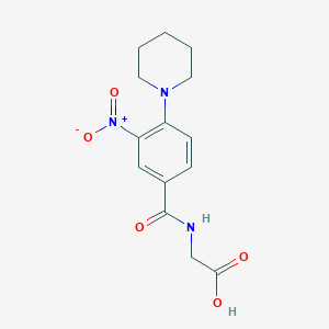molecular formula C14H17N3O5 B2553633 N-{[3-硝基-4-(哌啶-1-基)苯基]羰基}甘氨酸 CAS No. 1055114-03-8